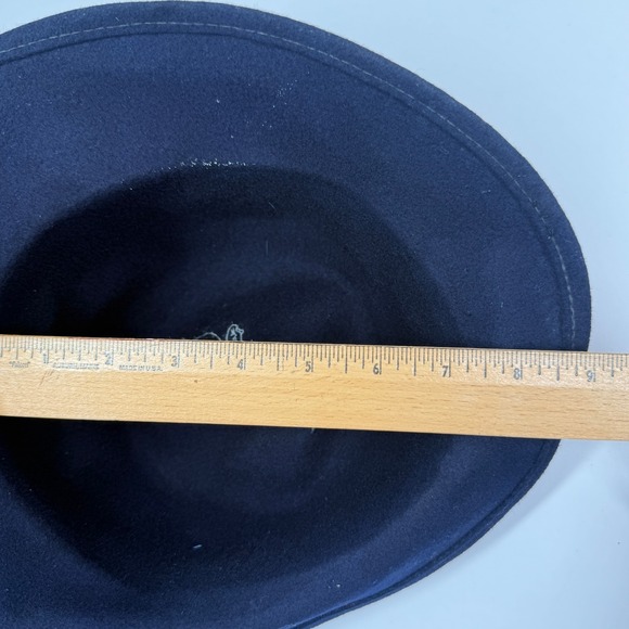 Vintage Dobbs Fedora Wide Brim Structured Doeskin Felt Blue Hat Size OS main image 5
